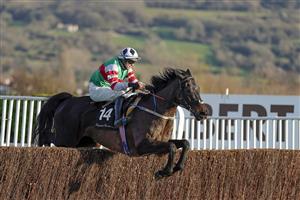 CHELTENHAM, ENGLAND - DECEMBER 12: Darragh O'Keeffe riding Chatham Street Lad clear the last to win The Caspian Caviar Gold Cup Handicap Chase at Cheltenham Racecourse on December 12, 2020 in Cheltenham, England. Owners and a limited number of the public are allowed to attend the meeting due to the Coronavirus pandemic. (Photo by Alan Crowhurst/Getty Images)