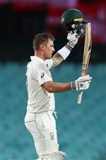 SYDNEY, AUSTRALIA - DECEMBER 13: Ben McDermott of Australia A celebrates scoring his century during day three of the Tour Match between Australia A and India at Sydney Cricket Ground on December 13, 2020 in Sydney, Australia. (Photo by Brendon Thorne/Getty Images)