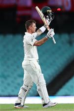 SYDNEY, AUSTRALIA - DECEMBER 13: Ben McDermott of Australia A celebrates scoring his century during day three of the Tour Match between Australia A and India at Sydney Cricket Ground on December 13, 2020 in Sydney, Australia. (Photo by Brendon Thorne/Getty Images)