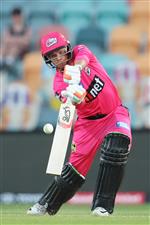 HOBART, AUSTRALIA - DECEMBER 13: Josh Philippe of the Sixers bats during the Big Bash League match between the Sydney Sixers and the Melbourne Renegades at Blundstone Arena, on December 13, 2020, in Hobart, Australia. (Photo by Matt King/Getty Images)