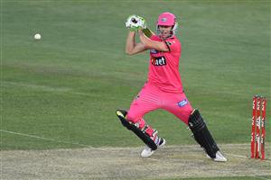 HOBART, AUSTRALIA - DECEMBER 13: Daniel Hughes of the Sixers bats during the Big Bash League match between the Sydney Sixers and the Melbourne Renegades at Blundstone Arena, on December 13, 2020, in Hobart, Australia. (Photo by Steve Bell/Getty Images)