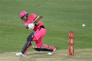 HOBART, AUSTRALIA - DECEMBER 13: Dan Christian of the Sixers bats during the Big Bash League match between the Sydney Sixers and the Melbourne Renegades at Blundstone Arena, on December 13, 2020, in Hobart, Australia. (Photo by Steve Bell/Getty Images)