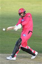 HOBART, AUSTRALIA - DECEMBER 13: James Vince of the Sixers plays a shot during the Big Bash League match between the Sydney Sixers and the Melbourne Renegades at Blundstone Arena, on December 13, 2020, in Hobart, Australia. (Photo by Steve Bell/Getty Images)