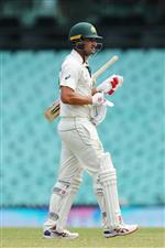 SYDNEY, AUSTRALIA - DECEMBER 13: Joe Burns of Australia A walks from the field after being dismissed by Mohammed Shami of India during day three of the Tour Match between Australia A and India at Sydney Cricket Ground on December 13, 2020 in Sydney, Australia. (Photo by Brendon Thorne/Getty Images)