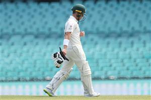 SYDNEY, AUSTRALIA - DECEMBER 13: Marcus Harris of Australia A walks from the field after being dismissed by Mohammed Shami of India during day three of the Tour Match between Australia A and India at Sydney Cricket Ground on December 13, 2020 in Sydney, Australia. (Photo by Brendon Thorne/Getty Images)