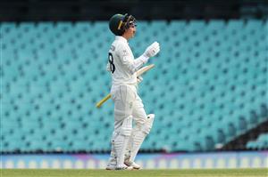 SYDNEY, AUSTRALIA - DECEMBER 13: Nic Maddinson of Australia A walks from the field after being dismissed by Mohammed Siraj of India during day three of the Tour Match between Australia A and India at Sydney Cricket Ground on December 13, 2020 in Sydney, Australia. (Photo by Brendon Thorne/Getty Images)