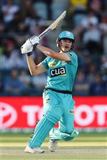 CANBERRA, AUSTRALIA - DECEMBER 14: Sam Heazlett of the Heat
bats during the Big Bash League match between the Sydney Thunder and the Brisbane Heat at Manuka Oval, on December 14, 2020, in Canberra, Australia. (Photo by Brendon Thorne/Getty Images)