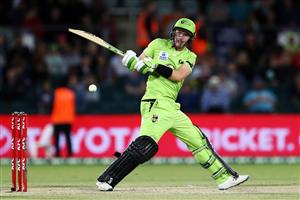 CANBERRA, AUSTRALIA - DECEMBER 14: Baxter Holt of the Thunder
bats during the Big Bash League match between the Sydney Thunder and the Brisbane Heat at Manuka Oval, on December 14, 2020, in Canberra, Australia. (Photo by Brendon Thorne/Getty Images)
