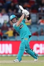 CANBERRA, AUSTRALIA - DECEMBER 14: Max Bryant of the Heat
bats during the Big Bash League match between the Sydney Thunder and the Brisbane Heat at Manuka Oval, on December 14, 2020, in Canberra, Australia. (Photo by Brendon Thorne/Getty Images)