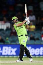 CANBERRA, AUSTRALIA - DECEMBER 14: Daniel Sams of the Thunder bats during the Big Bash League match between the Sydney Thunder and the Brisbane Heat at Manuka Oval, on December 14, 2020, in Canberra, Australia. (Photo by Brendon Thorne/Getty Images)