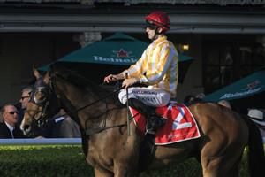 SYDNEY, AUSTRALIA - DECEMBER 12: Jake Noonan on I Am Vinnie returns to scale after winning race 10 the Fujitsu General Handicapduring Sydney Racing at Royal Randwick Racecourse on December 12, 2020 in Sydney, Australia. (Photo by Mark Evans/Getty Images)