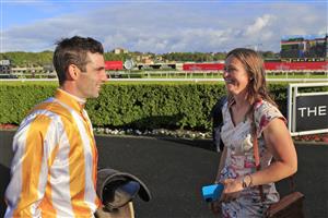 SYDNEY, AUSTRALIA - DECEMBER 12: Jake Noonan talks to Coral Feek after winning race 10 the Fujitsu General Handicap with I Am Vinnie during Sydney Racing at Royal Randwick Racecourse on December 12, 2020 in Sydney, Australia. (Photo by Mark Evans/Getty Images)