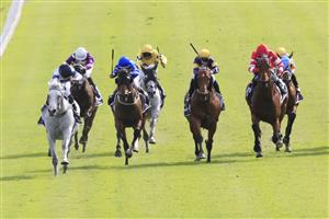 SYDNEY, AUSTRALIA - DECEMBER 12: Rachel King on Greysful Glamour (L) wins race 8 the Agency Villiers Stakes during Sydney Racing at Royal Randwick on December 12, 2020 in Sydney, Australia. (Photo by Mark Evans/Getty Images)