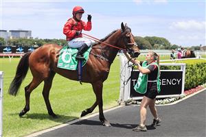 SYDNEY, AUSTRALIA - DECEMBER 12: Billy Cray on Remlaps Gem returns to scale after winning race 1 the TAB Highway Class 3 Plate during Sydney Racing at Royal Randwick Racecourse on November 28, 2020 in Sydney, Australia. (Photo by Mark Evans/Getty Images)