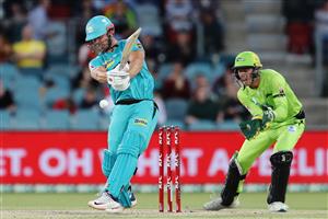 CANBERRA, AUSTRALIA - DECEMBER 14: Chris Lynn of the Heat
bats during the Big Bash League match between the Sydney Thunder and the Brisbane Heat at Manuka Oval, on December 14, 2020, in Canberra, Australia. (Photo by Brendon Thorne/Getty Images)
