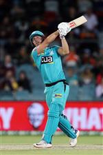 CANBERRA, AUSTRALIA - DECEMBER 14: Chris Lynn of the Heat
bats during the Big Bash League match between the Sydney Thunder and the Brisbane Heat at Manuka Oval, on December 14, 2020, in Canberra, Australia. (Photo by Brendon Thorne/Getty Images)