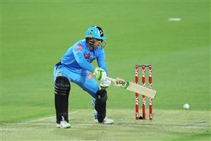 LAUNCESTON, AUSTRALIA - DECEMBER 15: Alex Carey of the Strikers bats during the Big Bash League match between Hobart Hurricanes and Adelaide Strikers at University of Tasmania Stadium, on December 15, 2020, in Launceston, Australia. (Photo by Matt King/Getty Images)