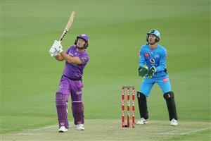 LAUNCESTON, AUSTRALIA - DECEMBER 15: Colin Ingram of the Hurricanes bats during the Big Bash League match between Hobart Hurricanes and Adelaide Strikers at University of Tasmania Stadium, on December 15, 2020, in Launceston, Australia. (Photo by Matt King/Getty Images)