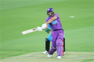 LAUNCESTON, AUSTRALIA - DECEMBER 15: Tim David of the Hurricanes bats during the Big Bash League match between Hobart Hurricanes and Adelaide Strikers at University of Tasmania Stadium, on December 15, 2020, in Launceston, Australia. (Photo by Matt King/Getty Images)