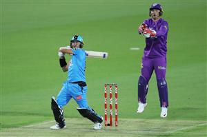 LAUNCESTON, AUSTRALIA - DECEMBER 15: Jake Weatherald of the Strikers bats during the Big Bash League match between Hobart Hurricanes and Adelaide Strikers at University of Tasmania Stadium, on December 15, 2020, in Launceston, Australia. (Photo by Matt King/Getty Images)
