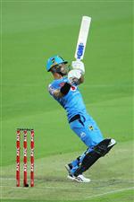 LAUNCESTON, AUSTRALIA - DECEMBER 15: Jake Weatherald of the Strikers bats during the Big Bash League match between Hobart Hurricanes and Adelaide Strikers at University of Tasmania Stadium, on December 15, 2020, in Launceston, Australia. (Photo by Matt King/Getty Images)