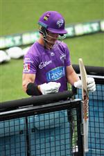 LAUNCESTON, AUSTRALIA - DECEMBER 15: D'Arcy Short of the Hurricanes looks dejected as he walks from the field after being dismissed during the Big Bash League match between Hobart Hurricanes and Adelaide Strikers at University of Tasmania Stadium, on December 15, 2020, in Launceston, Australia. (Photo by Matt King/Getty Images)