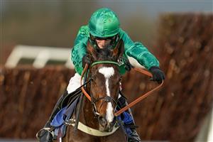 WINCANTON, ENGLAND - DECEMBER 15: Daryl Jacob riding Messire des Obeaux clear the last to win The Like Racing TV On Facebook Novices' Limited Handicap Chase at Wincanton Racecourse on December 15, 2020 in Wincanton, England. Owners and a limited number of the public are allowed to attend the meeting due to the Coronavirus pandemic. (Photo by Alan Crowhurst/Getty Images)