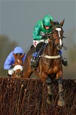 WINCANTON, ENGLAND - DECEMBER 15: Daryl Jacob riding Messire des Obeaux clear the last to win The Like Racing TV On Facebook Novices' Limited Handicap Chase at Wincanton Racecourse on December 15, 2020 in Wincanton, England. Owners and a limited number of the public are allowed to attend the meeting due to the Coronavirus pandemic. (Photo by Alan Crowhurst/Getty Images)