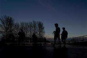 WINCANTON, ENGLAND - DECEMBER 15: A general view as jockeys return to the weighing room at Wincanton Racecourse on December 15, 2020 in Wincanton, England. Owners and a limited number of the public are allowed to attend the meeting due to the Coronavirus pandemic. (Photo by Alan Crowhurst/Getty Images)