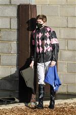 WINCANTON, ENGLAND - DECEMBER 15: Jockey Joshua Moore at Wincanton Racecourse on December 15, 2020 in Wincanton, England. Owners and a limited number of the public are allowed to attend the meeting due to the Coronavirus pandemic. (Photo by Alan Crowhurst/Getty Images)