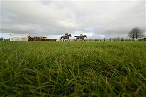 WINCANTON, ENGLAND - DECEMBER 15: Stan Sheppard riding Kestrel Valley (R) clear the last to win The Racing TV HD On Sky 426 Mares' Handicap Hurdle on December 15, 2020 in Wincanton, England. Owners and a limited number of the public are allowed to attend the meeting due to the Coronavirus pandemic. (Photo by Alan Crowhurst/Getty Images)