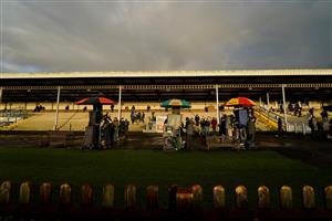 WINCANTON, ENGLAND - DECEMBER 15: A general view of bookmakers at Wincanton Racecourse on December 15, 2020 in Wincanton, England. Owners and a limited number of the public are allowed to attend the meeting due to the Coronavirus pandemic. (Photo by Alan Crowhurst/Getty Images)