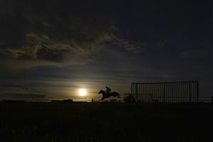 WINCANTON, ENGLAND - DECEMBER 15: Harry Cobden riding Friend Or Foe clear the last to win The Racing TV Profits Returned To Racing Handicap Hurdle at Wincanton Racecourse on December 15, 2020 in Wincanton, England. Owners and a limited number of the public are allowed to attend the meeting due to the Coronavirus pandemic. (Photo by Alan Crowhurst/Getty Images)