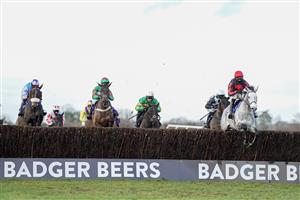 WINCANTON, ENGLAND - DECEMBER 15: Harry Cobden riding Flagrant Delitiep (R) on their way to winning The Use The racingtv.com Tracker Handicap Chase at Wincanton Racecourse on December 15, 2020 in Wincanton, England. Owners and a limited number of the public are allowed to attend the meeting due to the Coronavirus pandemic. (Photo by Alan Crowhurst/Getty Images)