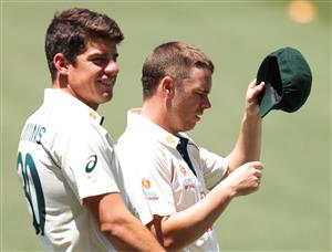ADELAIDE, AUSTRALIA - DECEMBER 15: Marcus Harris of Australia looks on during an Australian nets session at Adelaide Oval on December 15, 2020 in Adelaide, Australia. (Photo by Daniel Kalisz/Getty Images)