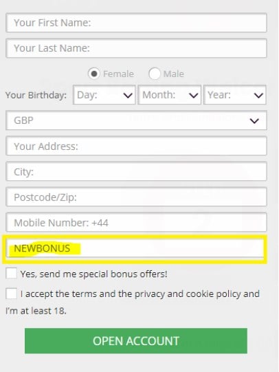Betiton promo code NEWBONUS