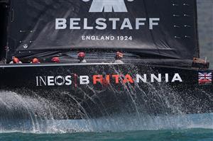 AUCKLAND, NEW ZEALAND - DECEMBER 15: INEOS Team UK in action during a practice session ahead of the 2021 America's Cup on December 15, 2020 in Auckland, New Zealand. (Photo by Fiona Goodall/Getty Images)