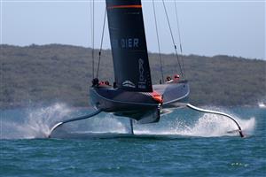 AUCKLAND, NEW ZEALAND - DECEMBER 15: INEOS Team UK in action during a practice session ahead of the 2021 America's Cup on December 15, 2020 in Auckland, New Zealand. (Photo by Fiona Goodall/Getty Images)