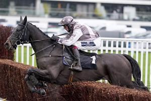 NEWBURY, ENGLAND - DECEMBER 16: Nathan Moscrop riding Sao clear the last to win The BoscaSports The No1 Digital Betting Shop Display Conditional Jockeys' Handicap Chase at Newbury Racecourse on December 16, 2020 in Newbury, England. Owners and a limited number of the public are allowed to attend the meeting due to the Coronavirus pandemic. (Photo by Alan Crowhurst/Getty Images)