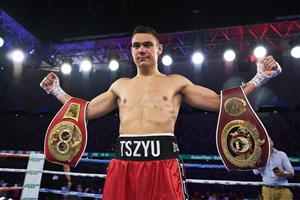 SYDNEY, AUSTRALIA - DECEMBER 16: Tim Tszyu poses for a photo after victory over Bowyn Morgan during the light-middleweight World Title elimination bout between Tim Tszyu and Bowyn Morgan at Bankwest Stadium on December 16, 2020 in Sydney, Australia. (Photo by Brett Hemmings/Getty Images)