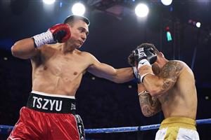 SYDNEY, AUSTRALIA - DECEMBER 16: Tim Tszyu and Bowyn Morgan compete during the light-middleweight World Title elimination bout between Tim Tszyu and Bowyn Morgan at Bankwest Stadium on December 16, 2020 in Sydney, Australia. (Photo by Brett Hemmings/Getty Images)