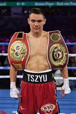 SYDNEY, AUSTRALIA - DECEMBER 16: Tim Tszyu poses for a photo after victory over Bowyn Morgan during the light-middleweight World Title elimination bout between Tim Tszyu and Bowyn Morgan at Bankwest Stadium on December 16, 2020 in Sydney, Australia. (Photo by Brett Hemmings/Getty Images)