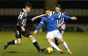 PAISLEY, SCOTLAND - DECEMBER 16: Cedric Itten of Rangers vies with Conor McCarthy of St Mirren during the Betfred Cup Quarter-Final match between St Mirren and Rangers at The Simple Digital Arena on December 16, 2020 in Paisley, Scotland. The match will be played without fans, behind closed doors as a Covid-19 precaution. (Photo by Ian MacNicol/Getty Images)