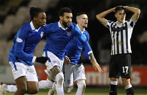 PAISLEY, SCOTLAND - DECEMBER 16: Connor Goldson of Rangers reacts after Steven Davis of Rangers scores his team second goal during the Betfred Cup Quarter-Final match between St Mirren and Rangers at The Simple Digital Arena on December 16, 2020 in Paisley, Scotland. The match will be played without fans, behind closed doors as a Covid-19 precaution. (Photo by Ian MacNicol/Getty Images)