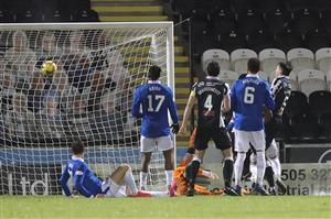 PAISLEY, SCOTLAND - DECEMBER 16: Conor McCarthy of St Mirren scores their team