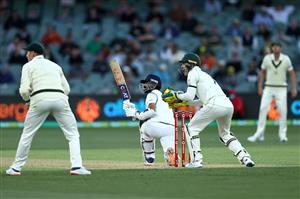 ADELAIDE, AUSTRALIA - DECEMBER 17: Ajinkya Rahane of India plays a shot during day one of the First Test match between Australia and India at Adelaide Oval on December 17, 2020 in Adelaide, Australia. (Photo by Cameron Spencer/Getty Images)