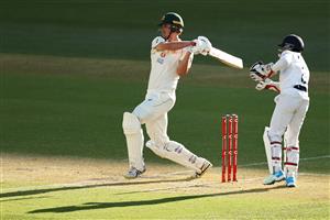 ADELAIDE, AUSTRALIA - DECEMBER 18: Cameron Green of Australia is caught by Virat Kohli of India of the bowling of Ravi Ashwin of India during day two of the First Test match between Australia and India at Adelaide Oval on December 18, 2020 in Adelaide, Australia. (Photo by Ryan Pierse/Getty Images)