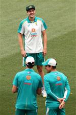 ADELAIDE, AUSTRALIA - DECEMBER 17: Cameron Green of Australia is presented is Test Cap on debut day one of the First Test match between Australia and India at Adelaide Oval on December 17, 2020 in Adelaide, Australia. (Photo by Cameron Spencer/Getty Images)
