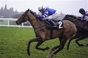 ASCOT, ENGLAND - DECEMBER 18: Megan Nicholls riding Knappers Hill win The Enter ITV7 Tonight Standard Open NH Flat Race at Ascot Racecourse on December 18, 2020 in Ascot, England. Owners are allowed to attend if they have a runner at the meeting otherwise racing remains behind closed doors to the public due to the Coronavirus pandemic. (Photo by Alan Crowhurst/Getty Images)