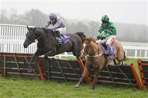 ASCOT, ENGLAND - DECEMBER 18: Harry Skelton riding My Drogo (L) clear the last to win The Sky Bet Supreme Trial Novices' Hurdle from Richard Johnson and Llandinabo Lad (R) at Ascot Racecourse on December 18, 2020 in Ascot, England. Owners are allowed to attend if they have a runner at the meeting otherwise racing remains behind closed doors to the public due to the Coronavirus pandemic. (Photo by Alan Crowhurst/Getty Images)
